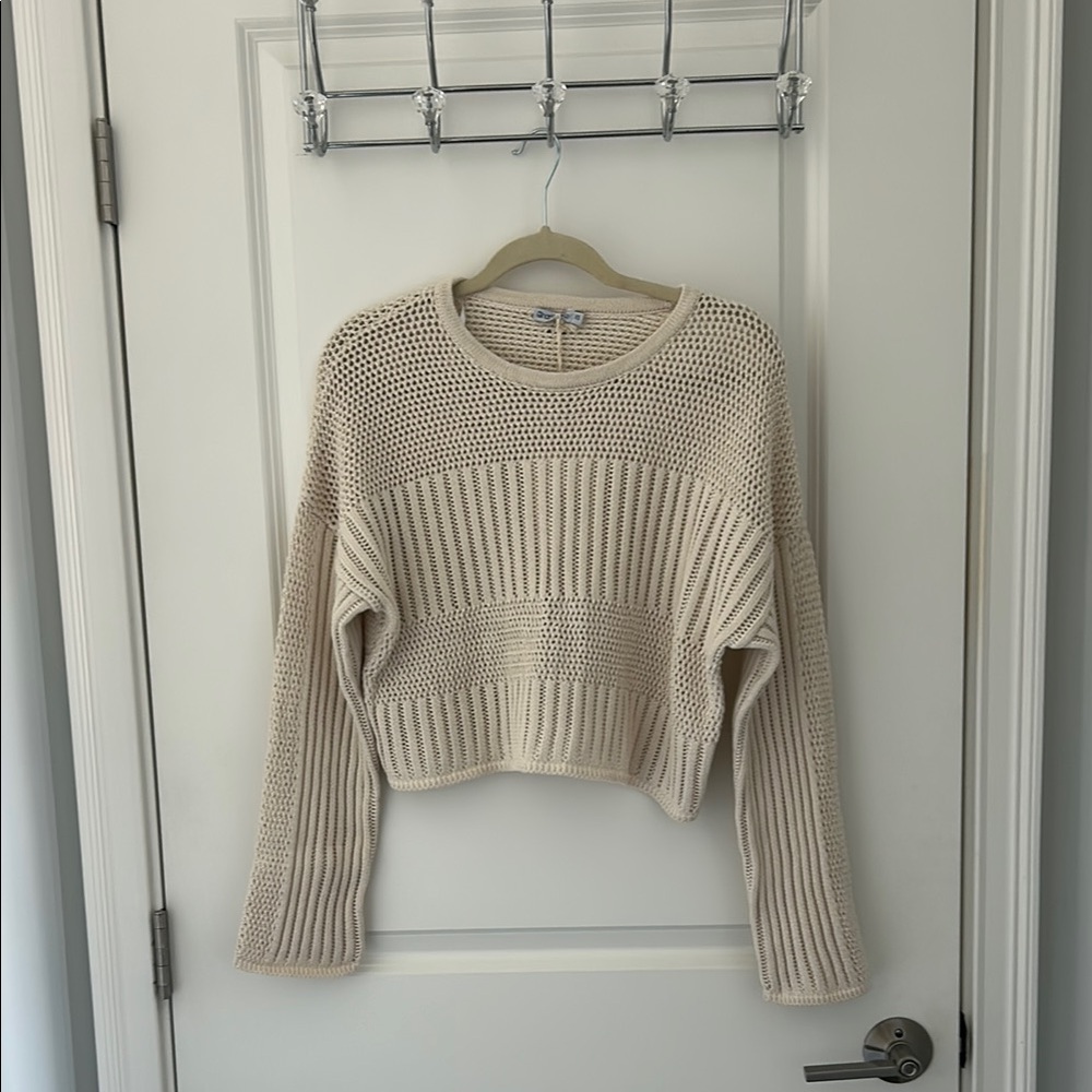 Beige Crochet Sweater